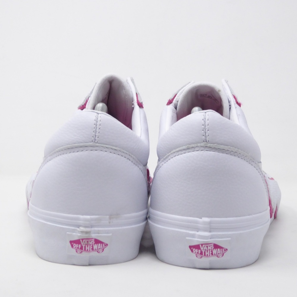 NEW Vans Mens Sneakers Shoes Leather White Pink Lightning Bolt Old Skool 11.5 - Picture 5 of 10